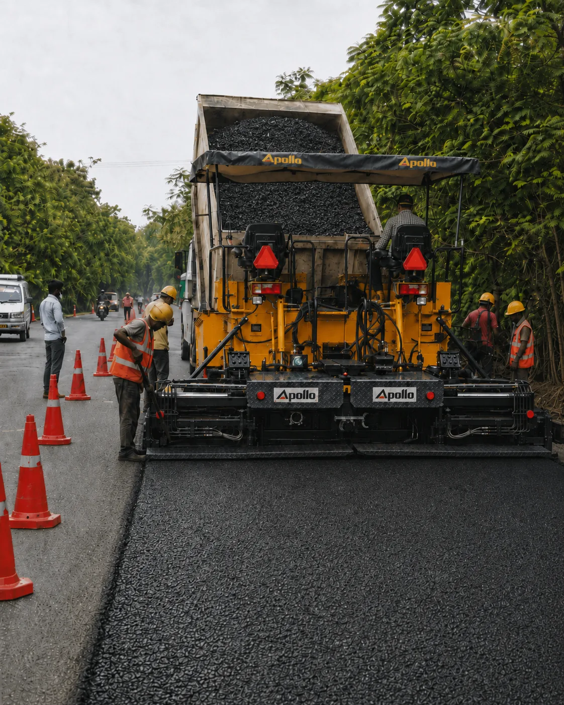 KSK Infra crew laying highway asphalt